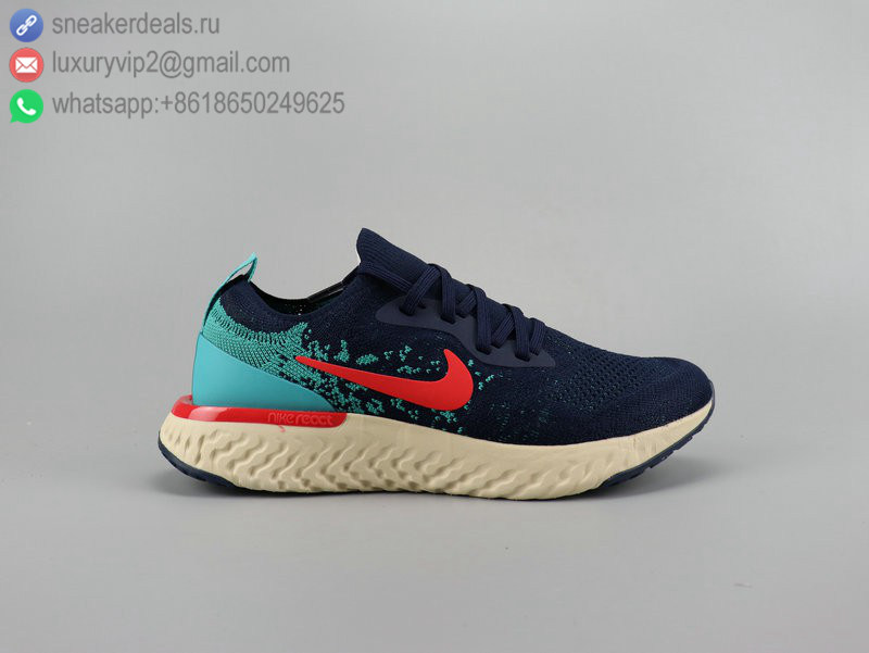 NIKE EPIC REACT FLYKNIT NAVY RED UNISEX RUNNING SHOES